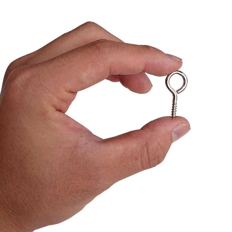 Axe Sickle Silver 1 inch Screw Eyes Metal Eye Hooks Small Eyelet Screws, 100 Pcs - Image 2